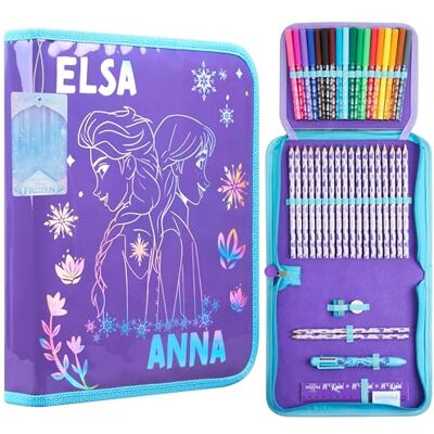 Disney Stitch Estojo escolar com material incluído, Frozen estojos escolares adolescentes meninas, conjunto de papelaria, presentes para meninas (roxo Frozen 1 compartimento) Disney Stitch Estojo escolar com material incluído, Frozen estojos escolares adolescentes meninas, conjunto de papelaria, presentes para meninas (roxo Frozen 1 compartimento)