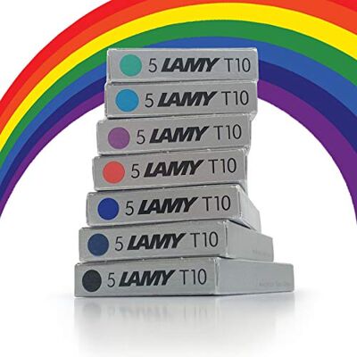 Lamy T10 Sortido cor pacote fonte penas cartuchos de tinta recargas substituição substituição para todos os estilográfica penas (1 pacote de cada cor 7 pacotes 35 cartuchos) Lamy T10 Sortido cor pacote fonte penas cartuchos de tinta recargas substituição substituição para todos os estilográfica penas (1 pacote de cada cor 7 pacotes 35 cartuchos)