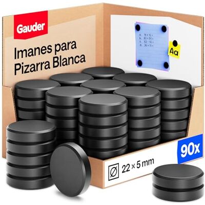 GAUDER Ímanes para ardósia branca, frigorífico e escritório, 90 unidades Discos magnéticos redondos e fortes em ferrite, ímanes pretos, cada íman segura forte, quadro magnético e uso diário GAUDER Ímanes para ardósia branca, frigorífico e escritório, 90 unidades Discos magnéticos redondos e fortes em ferrite, ímanes pretos, cada íman segura forte, quadro magnético e uso diário