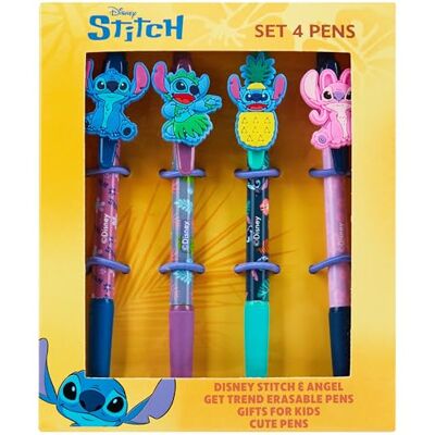 Disney Canetas Bonitas Conjunto de 4 Canetas Kawaii de Stitch Disney Canetas Bonitas Conjunto de 4 Canetas Kawaii de Stitch