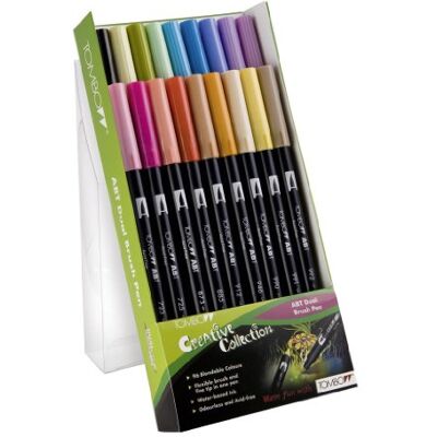 Tombow Dual BrushPen Marcador de ponta fina (18 unidades, duas cabeças), multicor Tombow Dual BrushPen Marcador de ponta fina (18 unidades, duas cabeças), multicor