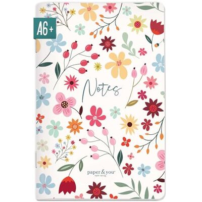 Häfft paper&you Caderno A6 com pontos, pequeno e compacto "flor selvagem" Ideal para levar para qualquer lugar: 64 páginas numeradas a pontos, papel de 90 g/m², capa mole e cantos arredondados Häfft paper&you Caderno A6 com pontos, pequeno e compacto "flor selvagem" Ideal para levar para qualquer lugar: 64 páginas numeradas a pontos, papel de 90 g/m², capa mole e cantos arredondados