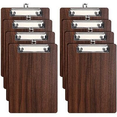 DONGLI 8 Peças A5 suporte de papel em madeira com pinça, placa de escrita Clipboard prancheta porta papéis quadro de escrita DONGLI 8 Peças A5 suporte de papel em madeira com pinça, placa de escrita Clipboard prancheta porta papéis quadro de escrita