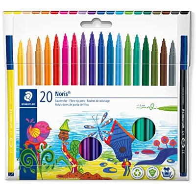 STAEDTLER Noris 326 Marcadores de 20 cores, 1,0 mm STAEDTLER Noris 326 Marcadores de 20 cores, 1,0 mm