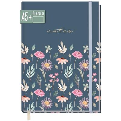 Häfft paper&you® Caderno A5 diário em branco "Flying Flowers" Caderno com 156 páginas em branco e elástico, papel de 100 g/m², para diários, notas e listas criativas Häfft paper&you® Caderno A5 diário em branco "Flying Flowers" Caderno com 156 páginas em branco e elástico, papel de 100 g/m², para diários, notas e listas criativas
