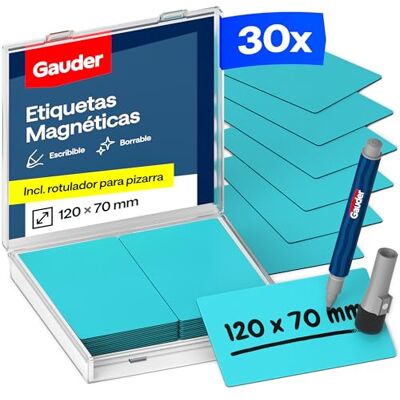 GAUDER Etiquetas magnéticas reutilizáveis, Kanban (30 unidades, 120 x 70 mm) GAUDER Etiquetas magnéticas reutilizáveis, Kanban (30 unidades, 120 x 70 mm)