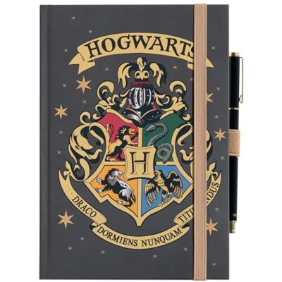 Grupo Erik Caderno Harry Potter A5 com Caneta, Hogwarts Harry Potter presentes Caderno A5 pontilhado: Diário pessoal Cadernos com capa dura e marcador, 192 págs Grupo Erik Caderno Harry Potter A5 com Caneta, Hogwarts Harry Potter presentes Caderno A5 pontilhado: Diário pessoal Cadernos com capa dura e marcador, 192 págs