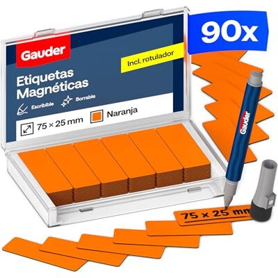 GAUDER Etiquetas magnéticas reutilizáveis, ímans para escrever para quadro branco, placa Kanban, frigorífico e muito mais, cartões magnéticos com marcador, 90 unidades, 75 x 25 mm Imanes para escribir y tarjetas magnéticas para pizarra blanca, tablero K GAUDER Etiquetas magnéticas reutilizáveis, ímans para escrever para quadro branco, placa Kanban, frigorífico e muito mais, cartões magnéticos com marcador, 90 unidades, 75 x 25 mm Imanes para escribir y tarjetas magnéticas para pizarra blanca, tablero K