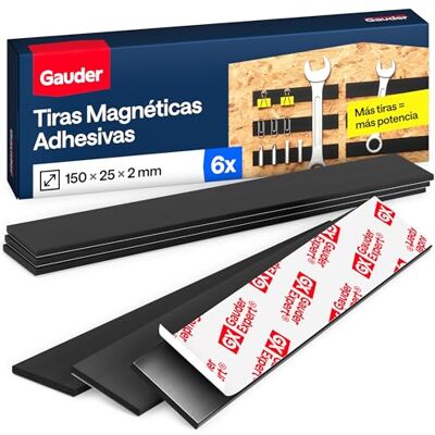 GAUDER Fita magnética adesiva, tiras magnéticas poderosas para objetos metálicos, fitas magnéticas pré-cortadas com adesivo, 6 peças 5 cm x 2 mm x 2 mm Cintas magnéticas precortadas con adhesivo, tiras potentes para fijar objetos metálicos GAUDER Fita magnética adesiva, tiras magnéticas poderosas para objetos metálicos, fitas magnéticas pré-cortadas com adesivo, 6 peças 5 cm x 2 mm x 2 mm Cintas magnéticas precortadas con adhesivo, tiras potentes para fijar objetos metálicos