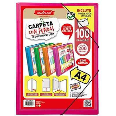 Starplast Pastas com capas pastas de plástico, arquivo, porta-documentos, fecho elástico, tamanho A4, para uso escolar e de escritório, 00 capas rosa Starplast Pastas com capas pastas de plástico, arquivo, porta-documentos, fecho elástico, tamanho A4, para uso escolar e de escritório, 00 capas rosa