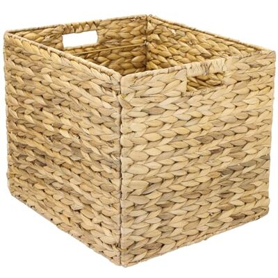 HMF Cesta de armazenamento para Kallax para arquivadores suspensos DIN A4, cesta trançada de jacinto-de-água, 33 x 38 x 32 cm HMF Cesta de armazenamento para Kallax para arquivadores suspensos DIN A4, cesta trançada de jacinto-de-água, 33 x 38 x 32 cm