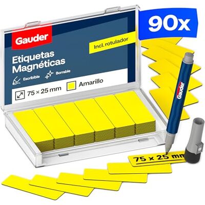 GAUDER Etiquetas magnéticas reutilizáveis, Kanban (90 unidades, 75 x 25 mm) GAUDER Etiquetas magnéticas reutilizáveis, Kanban (90 unidades, 75 x 25 mm)