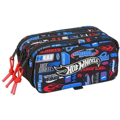 Safta Hot Wheels Porta-tudo triplo Big, estojo infantil, estojo infantil, ideal para crianças na idade escolar, confortável e versátil, qualidade e resistência, 21,5 x 8 x 10 cm Safta Hot Wheels Porta-tudo triplo Big, estojo infantil, estojo infantil, ideal para crianças na idade escolar, confortável e versátil, qualidade e resistência, 21,5 x 8 x 10 cm