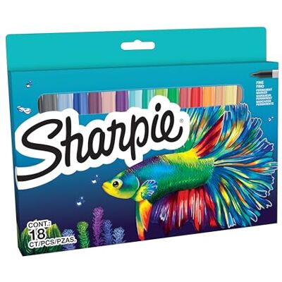 Sharpie Conjunto de marcadores permanentes cores de edição limitada, ponta fina 18 marcadores Conjunto de volta à escola Sharpie Conjunto de marcadores permanentes cores de edição limitada, ponta fina 18 marcadores Conjunto de volta à escola