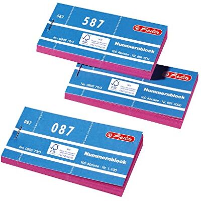 herlitz 1-1000/ Bloco de papéis numerados 105 x 50 mm, 1000 folhas, cores aleatórias, embalagem de 10 herlitz 1-1000/ Bloco de papéis numerados 105 x 50 mm, 1000 folhas, cores aleatórias, embalagem de 10