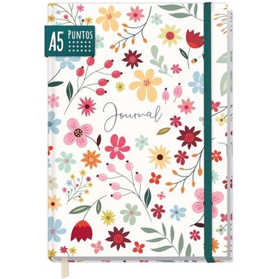 Häfft paper&you® Journal pontilhado A5 com elástico "Flor selvagem" 156 páginas, caderno de notas pontilhado, diário sustentável e respeitador do clima Häfft paper&you® Journal pontilhado A5 com elástico "Flor selvagem" 156 páginas, caderno de notas pontilhado, diário sustentável e respeitador do clima