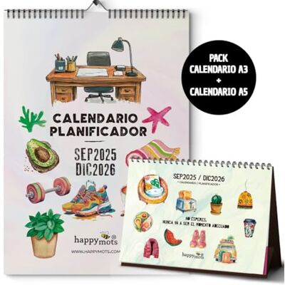 HappyMots Pack 2 Calendários 2026 Calendário 2026 de Parede A3 + Calendário de Mesa 2026 A5 14 Meses (Nov 2025–Dez 2026) Design Inspirador, Organização Total e um Toque de Felicidade (PORTUGUÊS) HappyMots Pack 2 Calendários 2026 Calendário 2026 de Parede A3 + Calendário de Mesa 2026 A5 14 Meses (Nov 2025–Dez 2026) Design Inspirador, Organização Total e um Toque de Felicidade (PORTUGUÊS)