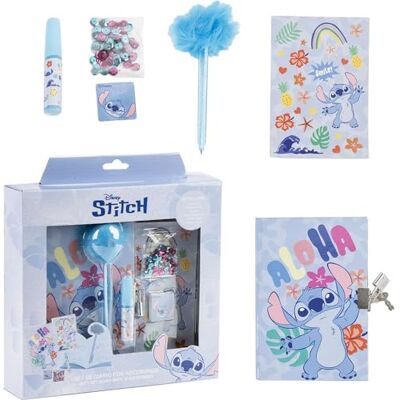 CERDÁ LIFE'S LITTLE MOMENTS Set Diário Stitch Inclui Diário Secreto com cadeado, Caneta Fuzzy, Adesivos e Acessórios Ideal para Crianças e Fãs de Lilo & Stitch Perfeito para presente Produto Original CERDÁ LIFE'S LITTLE MOMENTS Set Diário Stitch Inclui Diário Secreto com cadeado, Caneta Fuzzy, Adesivos e Acessórios Ideal para Crianças e Fãs de Lilo & Stitch Perfeito para presente Produto Original
