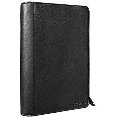 STILORD 'Julius' Porta-documentos de couro estilo vintage para conferências negócios ou trabalho pasta organizador ou classificador DIN A4 de pele autêntica, Preto, Malas STILORD 'Julius' Porta-documentos de couro estilo vintage para conferências negócios ou trabalho pasta organizador ou classificador DIN A4 de pele autêntica, Preto, Malas