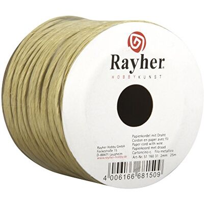 Rayher - Corda Carta Metallico Naturale - 25 m - Cord Rayher - Corda Carta Metallico Naturale - 25 m - Cord