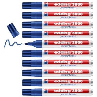 Edding -003 Caixa com 10 marcadores permanentes 1,5-3 mm azul Edding -003 Caixa com 10 marcadores permanentes 1,5-3 mm azul