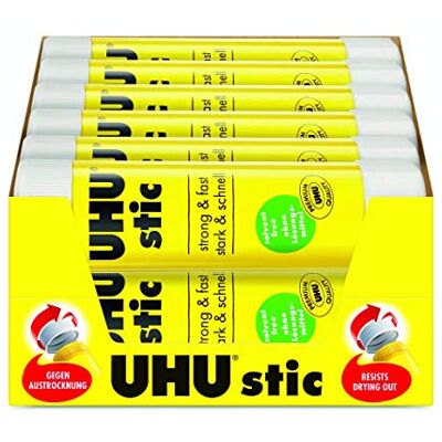 UHU 45621 Barras de cola sólida (12 unidades, 40 g, lavável) UHU 45621 Barras de cola sólida (12 unidades, 40 g, lavável)
