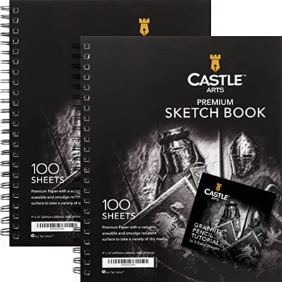 Cadernos de Esboços Premium 23x30 cm Pack 2 Cadernetas de Desenho 200 Folhas de Papel Qualidade 90 g/m² Artistas e Iniciantes Espiral de Lombada Maior Versatilidade Ideal Cadernos de Esboços Premium 23x30 cm Pack 2 Cadernetas de Desenho 200 Folhas de Papel Qualidade 90 g/m² Artistas e Iniciantes Espiral de Lombada Maior Versatilidade Ideal
