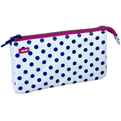 MILAN Dots 3 081133DT3 Estuches, 22 cm, azul/branco, multicolorido, Estojo MILAN Dots 3 081133DT3 Estuches, 22 cm, azul/branco, multicolorido, Estojo