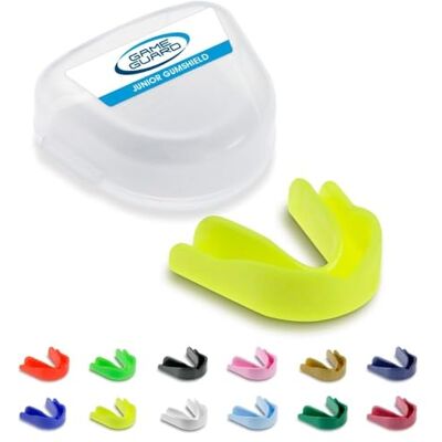 GAME GUARD protetor bucal para ferver e morder/protetor de gengivas protetor bucal moldável/protetores de gengivas júnior / crianças/jovens aprovado pela CE, desportos escolares, futebol, rugby GAME GUARD protetor bucal para ferver e morder/protetor de gengivas protetor bucal moldável/protetores de gengivas júnior / crianças/jovens aprovado pela CE, desportos escolares, futebol, rugby