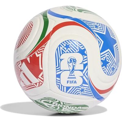 Adidas Unisex Copa Mundial FIFA 26™ bola do Clube Trionda, Branco/Vermelho Vivo/Azul Fluorescente/Verde, 4 Adidas Unisex Copa Mundial FIFA 26™ bola do Clube Trionda, Branco/Vermelho Vivo/Azul Fluorescente/Verde, 4