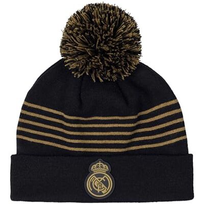Real Madrid Boné com pompom para homem, coleção oficial de futebol Real Madrid Boné com pompom para homem, coleção oficial de futebol