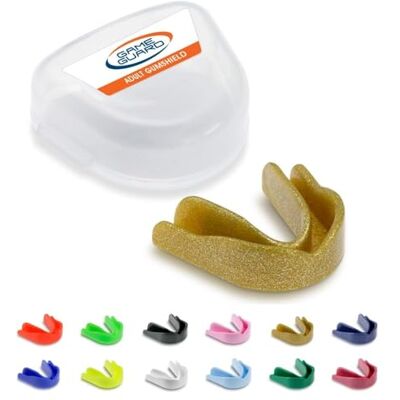 GAME GUARD Protetor bucal para ferver e morder/protetor de gengivas protetor bucal moldável/protetores de gengivas Mais velho/adulto aprovado pela CE, desportos escolares, futebol, rugby (ouro) GAME GUARD Protetor bucal para ferver e morder/protetor de gengivas protetor bucal moldável/protetores de gengivas Mais velho/adulto aprovado pela CE, desportos escolares, futebol, rugby (ouro)