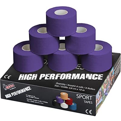 ALPIDEX 6 x Fita Adesiva Desportiva 3,8 cm x 10 m Sport Tape 100% Algodão Inelástica Andebol Futebol Voleibol Escalada, Cor: Lilás ALPIDEX 6 x Fita Adesiva Desportiva 3,8 cm x 10 m Sport Tape 100% Algodão Inelástica Andebol Futebol Voleibol Escalada, Cor: Lilás