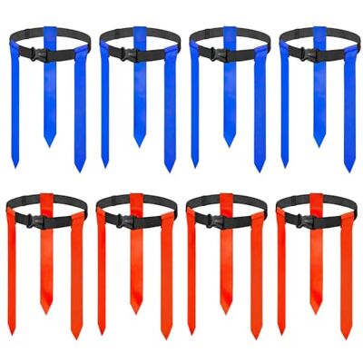 MiOYOOW Jogo de bandeiras de futebol, 8 cintos de futebol com bandeira ajustável, 24 bandeiras, vermelho azul, com bolsa de armazenamento, acessórios para competição de treino dos MiOYOOW Jogo de bandeiras de futebol, 8 cintos de futebol com bandeira ajustável, 24 bandeiras, vermelho azul, com bolsa de armazenamento, acessórios para competição de treino dos
