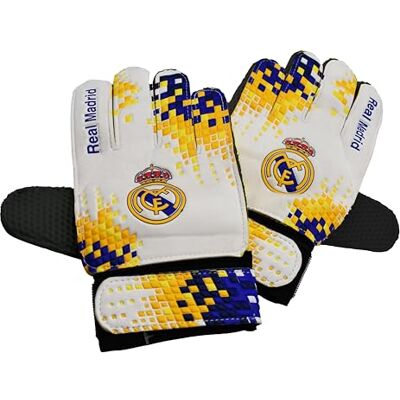 Real Madrid Luvas de futebol de guarda-redes para crianças, produto oficial, tamanhos 5 (XS) e 7 (S) XS Real Madrid Luvas de futebol de guarda-redes para crianças, produto oficial, tamanhos 5 (XS) e 7 (S) XS