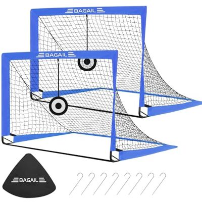 BAGAIL Baliza de futebol, Rede de futebol desdobrável com baliza, piquetes e Bolsa de Transporte portátil, fácil de Montar, Ideal para Treino no jardim e Jogos recreativos. BAGAIL Baliza de futebol, Rede de futebol desdobrável com baliza, piquetes e Bolsa de Transporte portátil, fácil de Montar, Ideal para Treino no jardim e Jogos recreativos.