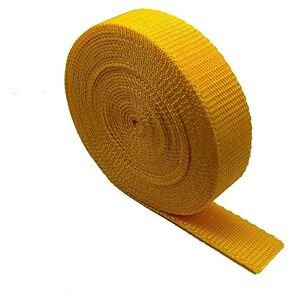 The Bead Shop Fita de correia de alta resistência, 5 metros, mochila/mochila, bagagem/correias de carga, cintos, amarelo, 25 mm The Bead Shop Fita de correia de alta resistência, 5 metros, mochila/mochila, bagagem/correias de carga, cintos, amarelo, 25 mm