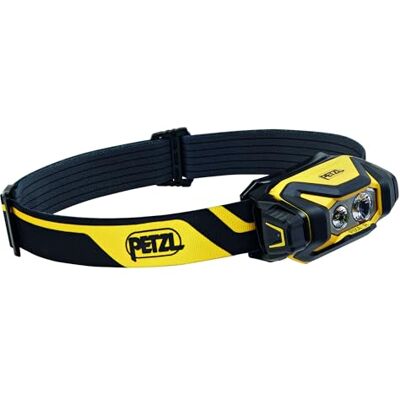Petzl PIXA R Lanterna frontal LED (600 lúmens, IP68, impermeável, recarregável), preto e amarelo Petzl PIXA R Lanterna frontal LED (600 lúmens, IP68, impermeável, recarregável), preto e amarelo
