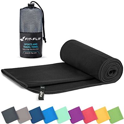 Fit-Flip , Toalha de microfibra, compacta, ultraleve, secagem rápida, em 11 cores, 8 tamanhos, para ginásio, piscina ou viagem Fit-Flip , Toalha de microfibra, compacta, ultraleve, secagem rápida, em 11 cores, 8 tamanhos, para ginásio, piscina ou viagem