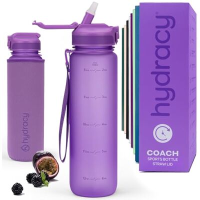 Hydracy Garrafa de Água com Canudo 1 L sem BPA Garrafa Motivacional e com Manga sem Condensação Garrafa de Ginásio à Prova de Fugas com Marcador de Tempo Desportos e Ar Livre Hydracy Garrafa de Água com Canudo 1 L sem BPA Garrafa Motivacional e com Manga sem Condensação Garrafa de Ginásio à Prova de Fugas com Marcador de Tempo Desportos e Ar Livre