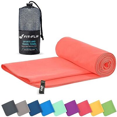 Fit-Flip Toalha de microfibra para o ginásio e a praia compacta, ultraleve, grande e de secagem rápida toalhas de microfibra para natação, ginásio, viagem e piscina (90x180cm pêssego) Fit-Flip Toalha de microfibra para o ginásio e a praia compacta, ultraleve, grande e de secagem rápida toalhas de microfibra para natação, ginásio, viagem e piscina (90x180cm pêssego)