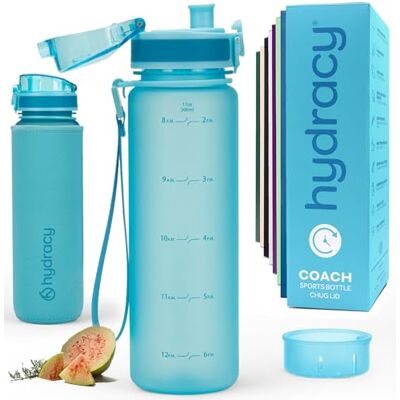 Hydracy Garrafa de Água com Marcador de Tempo 500 mL Garrafa de Água Desportiva sem BPA Garrafa de Ginásio Anti-fugas com Capa Antitranspirante e Coador de Infusão Hydracy Garrafa de Água com Marcador de Tempo 500 mL Garrafa de Água Desportiva sem BPA Garrafa de Ginásio Anti-fugas com Capa Antitranspirante e Coador de Infusão