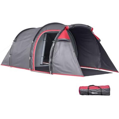 Outsunny Tenda de campanha familiar tipo túnel 2-3 pessoas dobrável impermeável 2000 mm à prova de UV 20 + leve com hall de entrada e 4 estações para campismo caminhadas 426 x 206 x 154 cm 2-3 Personas, Plegable, Impermeable 2000+ mm, a Prueba de UV 20+ Outsunny Tenda de campanha familiar tipo túnel 2-3 pessoas dobrável impermeável 2000 mm à prova de UV 20 + leve com hall de entrada e 4 estações para campismo caminhadas 426 x 206 x 154 cm 2-3 Personas, Plegable, Impermeable 2000+ mm, a Prueba de UV 20+