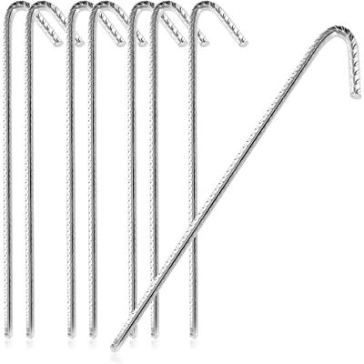 com-four ® 8 X Âncoras de chão XL de aço maciço, forma de J 42 cm, Ø 1 cm Âncoras de chão galvanizadas para tendas de campanha, pavilhões, castelos insufláveis, camas elásticas com-four ® 8 X Âncoras de chão XL de aço maciço, forma de J 42 cm, Ø 1 cm Âncoras de chão galvanizadas para tendas de campanha, pavilhões, castelos insufláveis, camas elásticas