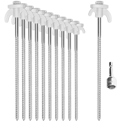 com-four ® 12 x Estacas para Tenda de Aço Estacas Aparafusadas com Adaptador para Aparafusadora sem Fios Pregos de Terra Robustos com Rosca para Acampar e ao Ar Livre com-four ® 12 x Estacas para Tenda de Aço Estacas Aparafusadas com Adaptador para Aparafusadora sem Fios Pregos de Terra Robustos com Rosca para Acampar e ao Ar Livre