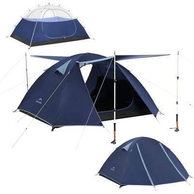Naturehike Bleik Tenda de campismo ultraleve para 2-3 pessoas, com 2 prateleiras para campismo, caminhadas e ciclismo Naturehike Bleik Tenda de campismo ultraleve para 2-3 pessoas, com 2 prateleiras para campismo, caminhadas e ciclismo