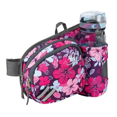 Waterfly Bolsa de cintura corrida desportiva homem mulher com suporte para garrafas bolsa de cintura para correr caminhadas Waterfly Bolsa de cintura corrida desportiva homem mulher com suporte para garrafas bolsa de cintura para correr caminhadas