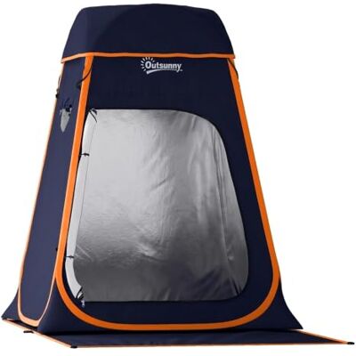 Outsunny Tenda de campanha instantânea Pop-Up 152 x 152 x 200 cm azul Tenda de duche campismo portátil, janelas enroláveis, bolso, bolsa de transporte, UV 30+, impermeável 2000 mm Outsunny Tenda de campanha instantânea Pop-Up 152 x 152 x 200 cm azul Tenda de duche campismo portátil, janelas enroláveis, bolso, bolsa de transporte, UV 30+, impermeável 2000 mm