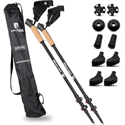 ALPIN LOACKER Bastões leves de caminhada nórdica para homem e mulher, ergonómicos e ultraleves, telescópicos para caminhada nórdica ALPIN LOACKER Bastões leves de caminhada nórdica para homem e mulher, ergonómicos e ultraleves, telescópicos para caminhada nórdica