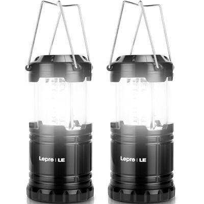 Lepro Lanterna de Campismo Portátil 140 Lumen, Farol de Campismo LED Exterior, 30 LED, Resistente à Água IPX4, Lâmpada de Campismo Alimentada por Bateria para Jardim, Caminhadas, Pesca, Emergência (2 Lepro Lanterna de Campismo Portátil 140 Lumen, Farol de Campismo LED Exterior, 30 LED, Resistente à Água IPX4, Lâmpada de Campismo Alimentada por Bateria para Jardim, Caminhadas, Pesca, Emergência (2